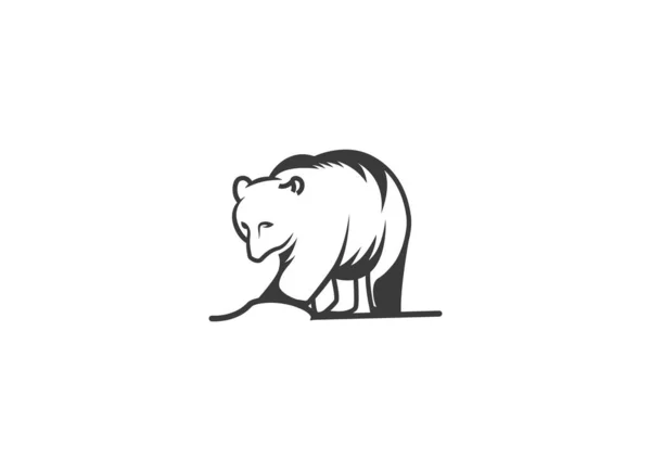 Honey Bear Logo Silhouette Honey Bear Vector Illustration — Stockový vektor