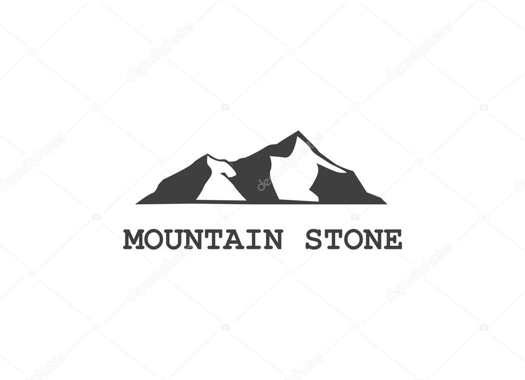Minimalist Mountain Stone Island Logo Design Vector.