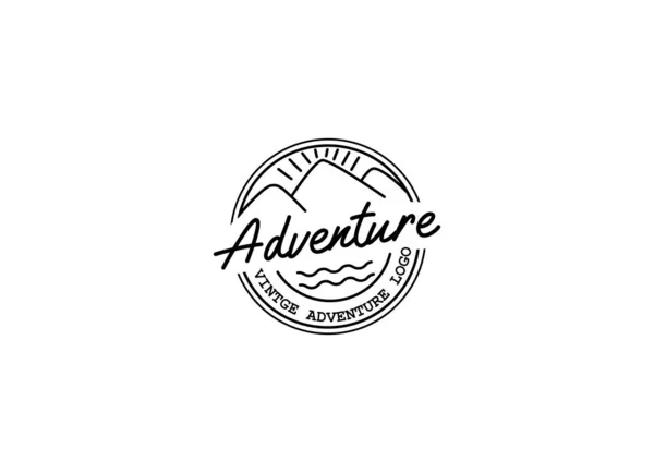 Adventure Paradise Island Logo Vector Illustration Design Template — стоковый вектор