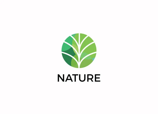 Nature Circle Minimalist Logo Vector Illustration — Stockvector