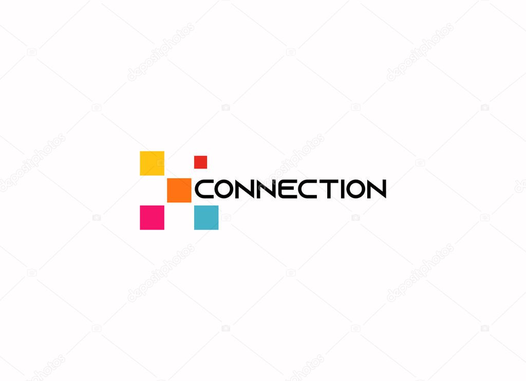 Abstract logo. Connect logo. Technology logo. Connection logo. Vector illustration. Connect logo template