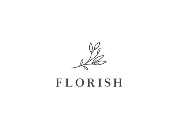 Çiçekli logo şablonları. Vektör minimalist logolar. Rustik zarif logotipler - Vektör