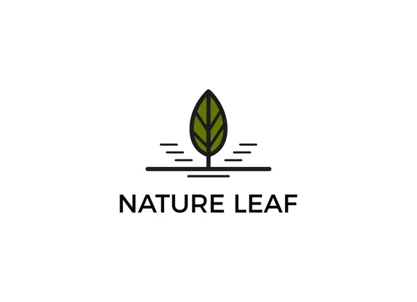 Minimalistische Natuur Blad Logo Ontwerp Inspiratie — Stockvector