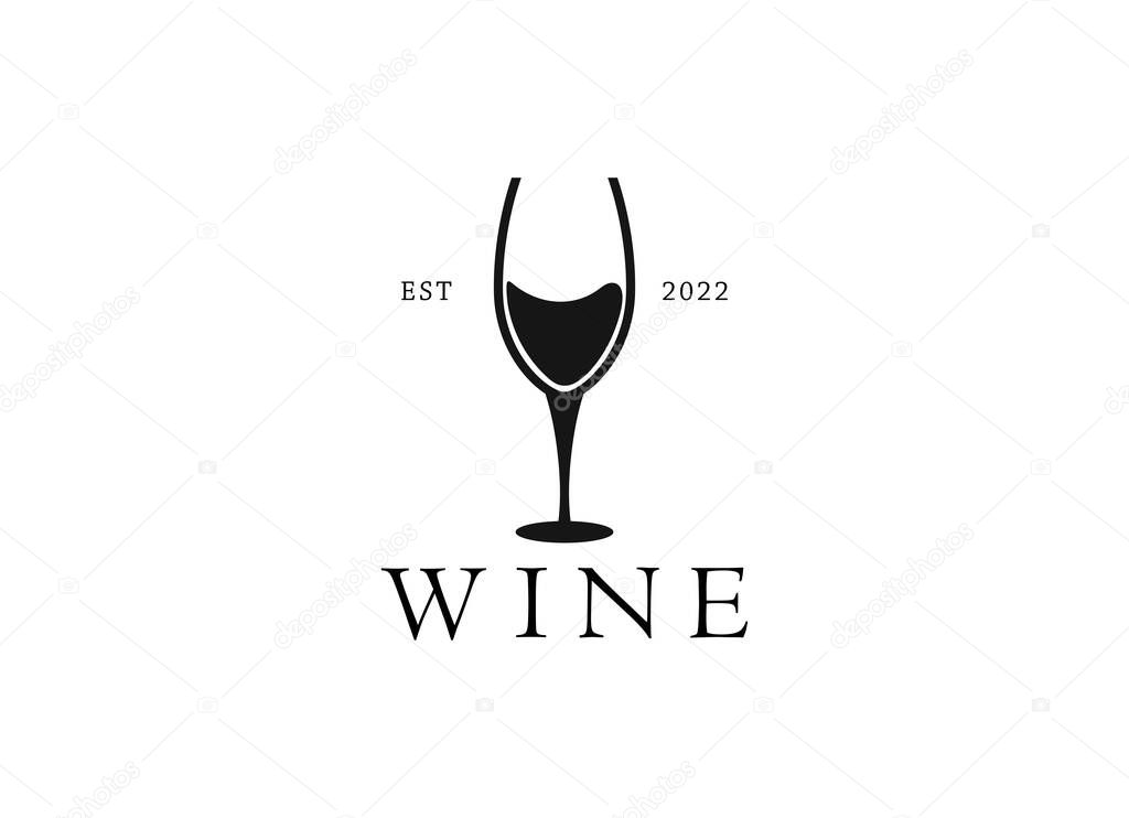 Premium wine in the glass logo designs inspiration.