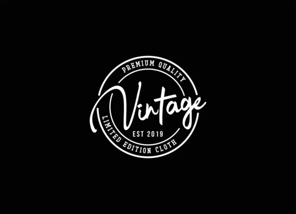 Klassisches Vintage Retro Label Badge Logo Design Für Stoffbekleidung — Stockvektor