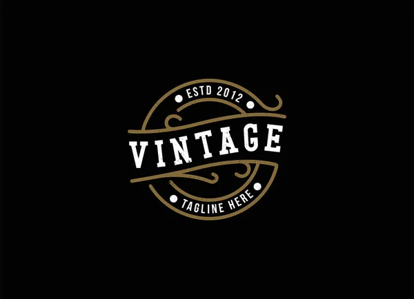 Klassisk Vintage Retro Label Badge Logo Design För Tygkläder — Stock vektor