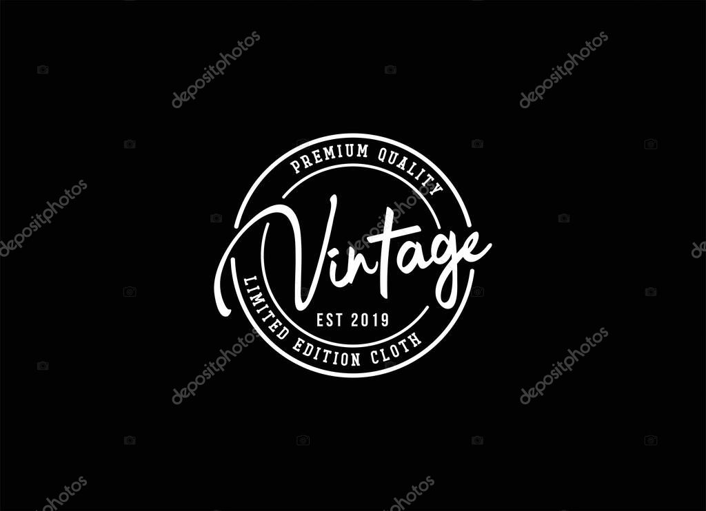 Classic Vintage Retro Label Badge logo design for cloth apparel