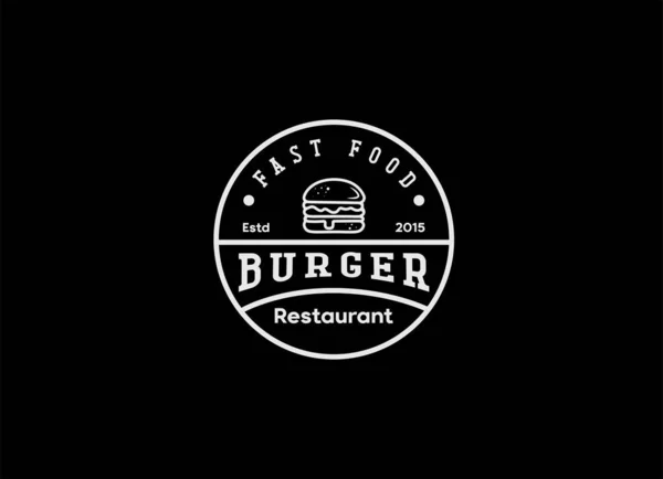 汉堡复古风格快餐店标志设计灵感 — 图库矢量图片