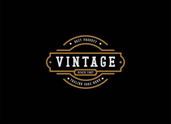 Classic Vintage Retro Label Badge Logo Design Pour Vêtements Tissu — Image vectorielle