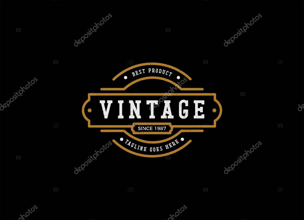 Classic Vintage Retro Label Badge logo design for cloth apparel