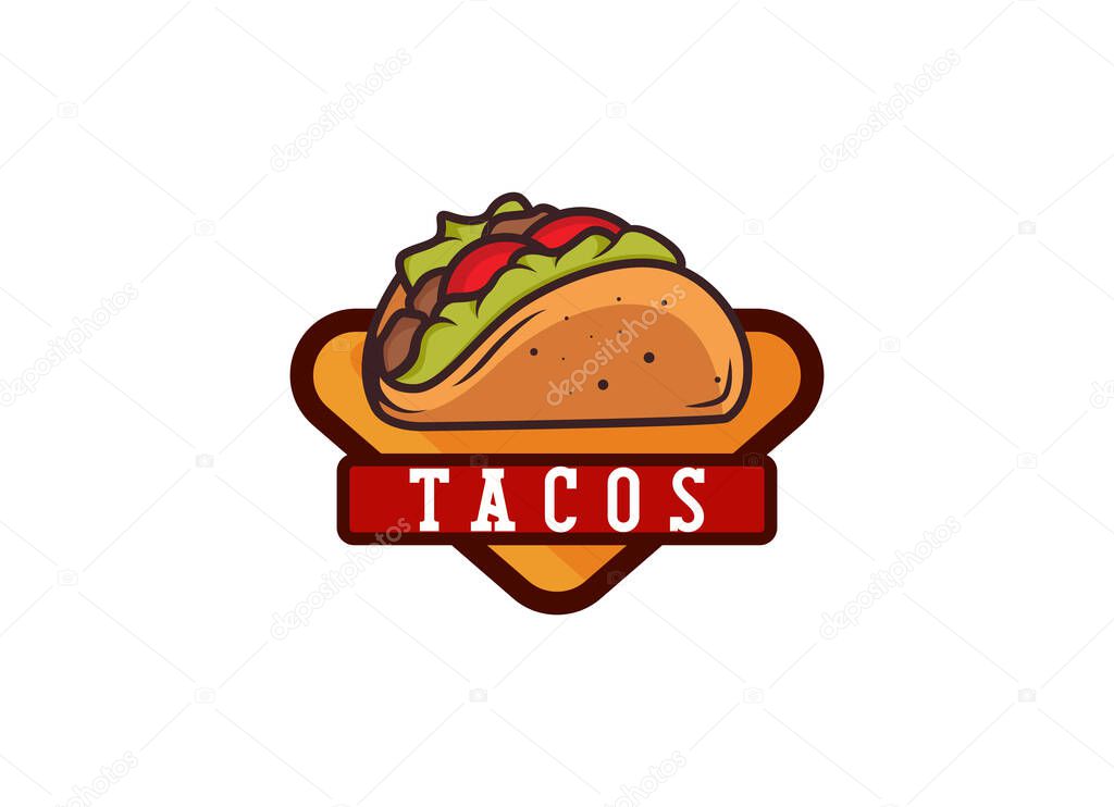 Mexico Traditional Food Tacos. Tacos Vector Design Illustration.
