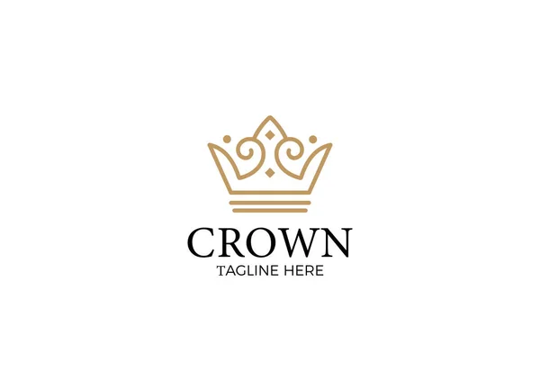 Minimalist Crown Logo Tasarım Şablonu Minimalist Taç Logosu — Stok Vektör