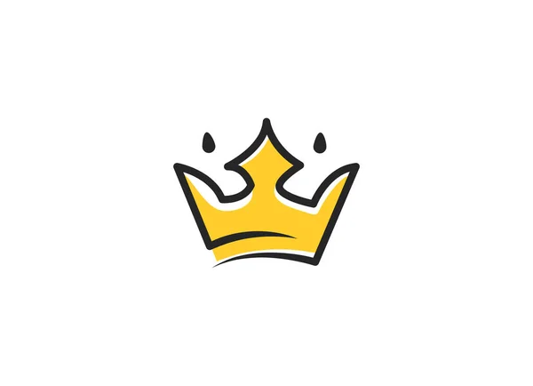 Crown Illustration Vektor Kronan Tecknad Stil Logotyp Design — Stock vektor