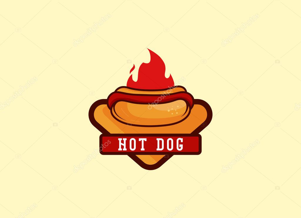 Hotdog Vector Design. The fast food of hot dog vector Illustration.
