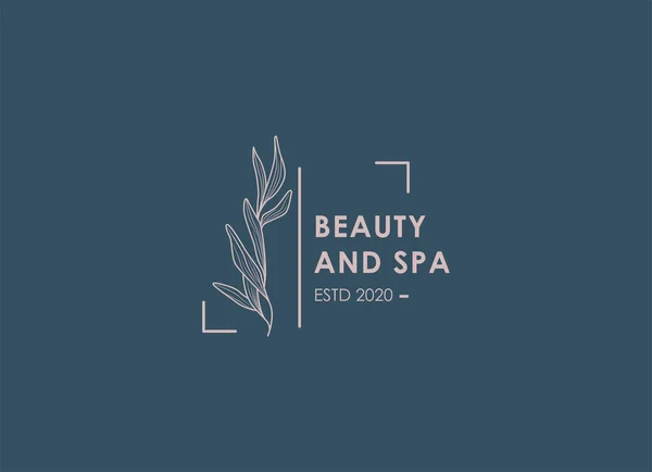 Botanica Vektor Logotyp Bio Kosmetika Emblem Ekologisk Produktbeteckning Blad Och — Stock vektor
