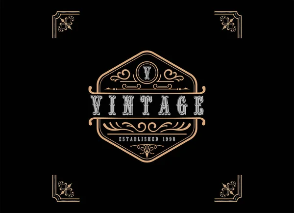 Märke Vintage Stil Logotyp Design Mall — Stock vektor