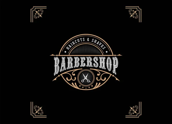 Modelo Design Logotipo Estilo Vintage Barbearia —  Vetores de Stock