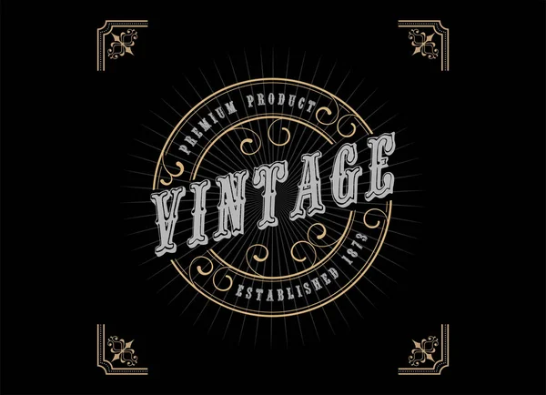 バッジ ヴィンテージスタイルのロゴデザインテンプレート — ストックベクタ