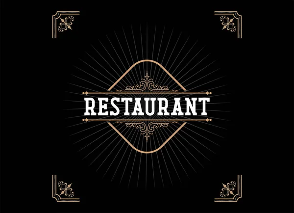 Modello Design Logo Stile Vintage Logo Ristorante — Vettoriale Stock