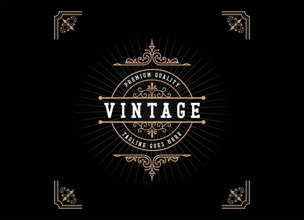 Märke Vintage Stil Logotyp Design Mall — Stock vektor