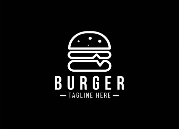 Burger Vintage Style Logó Gyorsétterem Részére — Stock Vector