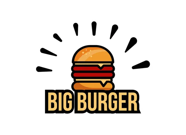 Hamburger Vektor Illusztráció Gyorskaja Burger Logó Vektor Gyorsétterem — Stock Vector