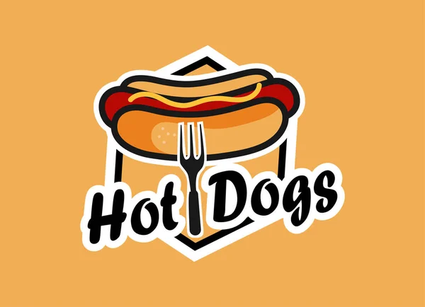 Logotipo Cachorro Quente Modelo Design Logotipo Fast Food Cachorro Quente — Vetor de Stock