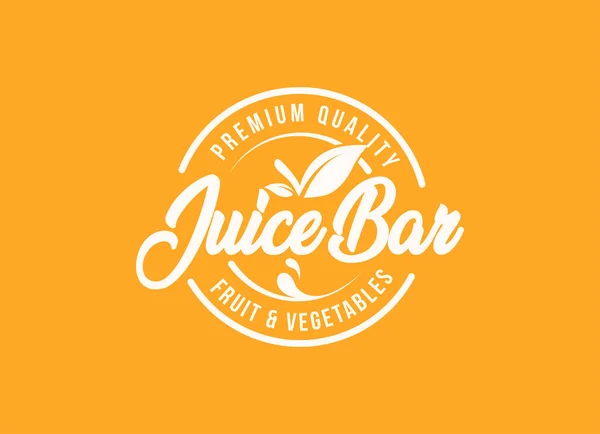 Fresh Fruit Juice Bar Logo Design Template — Stockový vektor