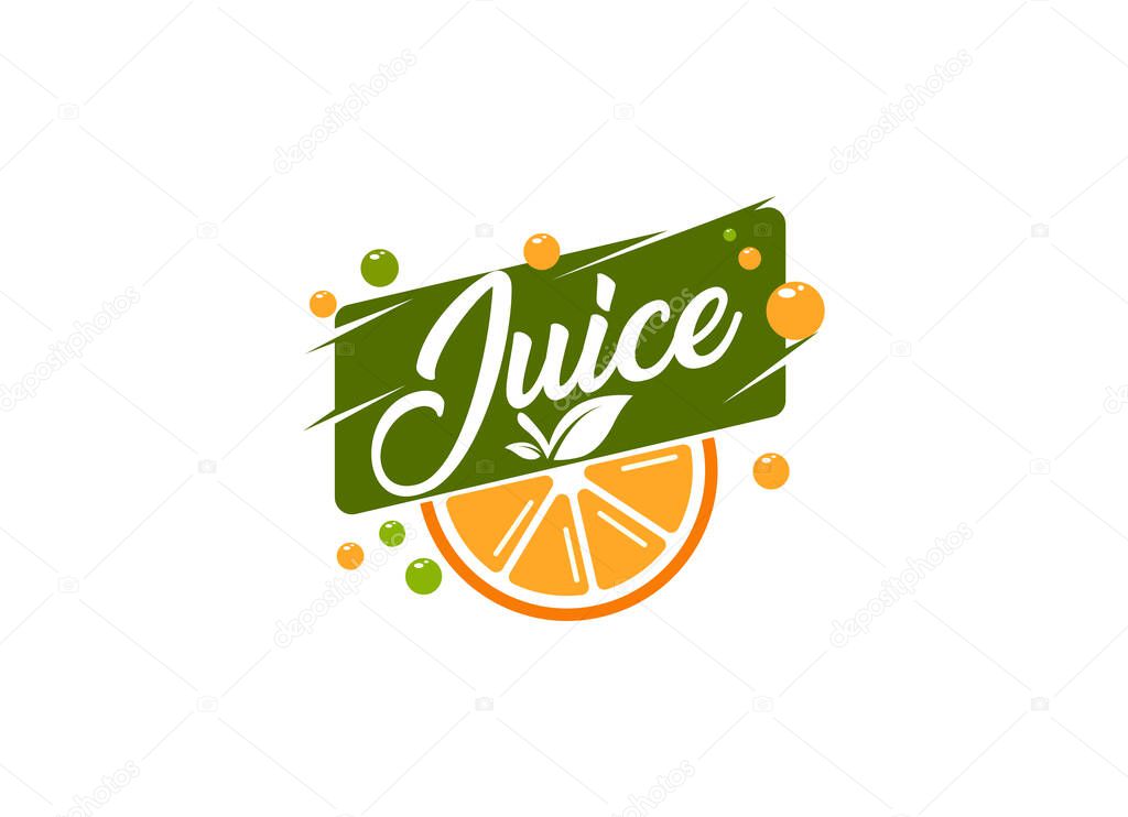 Fresh fruit and juice bar logo design template