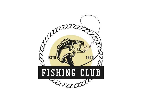 Λογότυπο Monster Fish Πρότυπο Σχεδιασμού Λογότυπου Αλιείας — Διανυσματικό Αρχείο