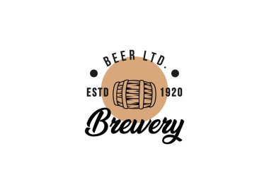 Craft Beer cam ve malt Brewery etiket logo tasarım vektörü modern çizgi çizgi çizgi çizim çizimi illüstrasyonunda. Bar ve bar için likör logosu