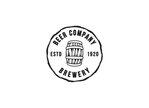 Craft Glas Och Malt Bryggeri Etikett Logotyp Design Vektor Trendig — Stock vektor