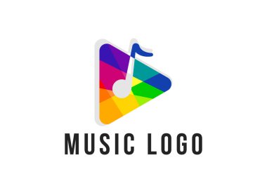 Basit müzik ve ses dalgası logo tasarım şablonu.