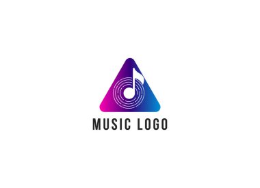 Basit müzik ve ses dalgası logo tasarım şablonu.