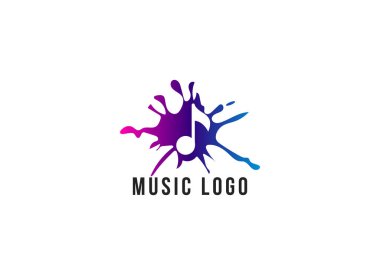 Basit müzik ve ses dalgası logo tasarım şablonu.