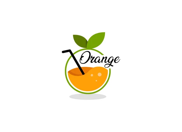 Logotipo Suco Laranja Modelo Design Vetor Frutas Orang Para Logotipo — Vetor de Stock