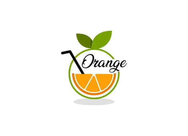 Logo Orange Juice Orang Fruit Vector Design Template Juice Logo — Vettoriale Stock