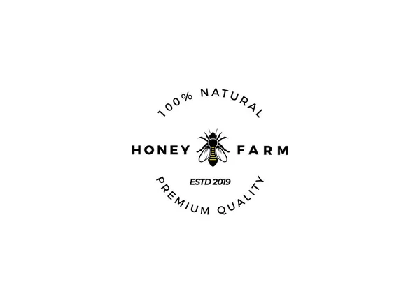 Honey Farm Bee Company Logo Design Template — Stockový vektor