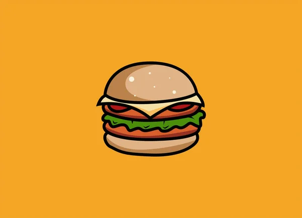 Comida Rápida Hamburguesa Vector Illustration Logotipo Hamburguesa Vector Para Comida — Vector de stock