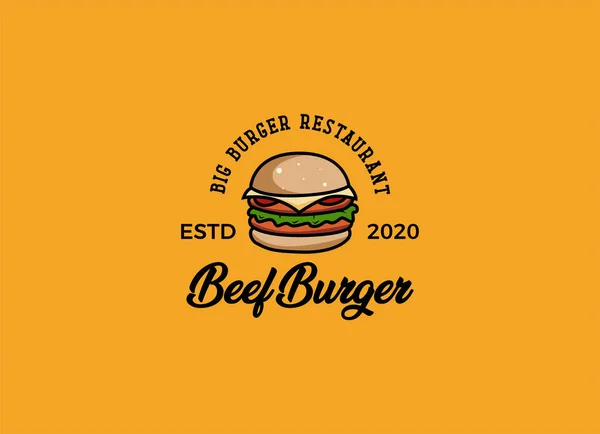 Hamburger Vektor Illusztráció Gyorskaja Burger Logó Vektor Gyorsétterem — Stock Vector