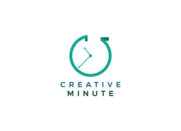 Clock Logo Design Modern Flat Creative Clock Vector — Archivo Imágenes Vectoriales