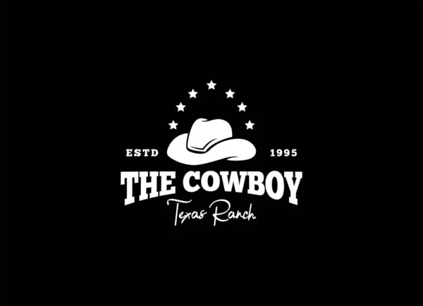 The Cowboy logo in vintage style. Hat cowboy logo vector.