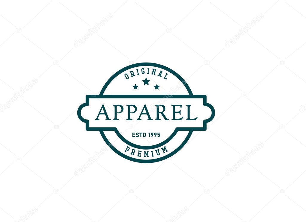 Classic Vintage Retro Label Badge logo design for cloth apparel