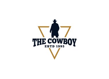 The Cowboy logo in vintage style. Hat cowboy logo vector.