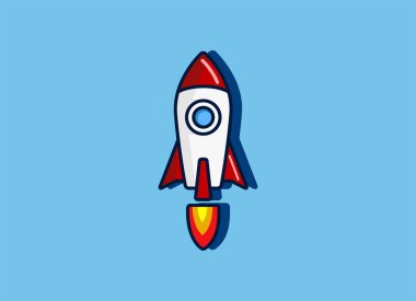 Rocket Vector Illustration template. Can be used as booster application logo