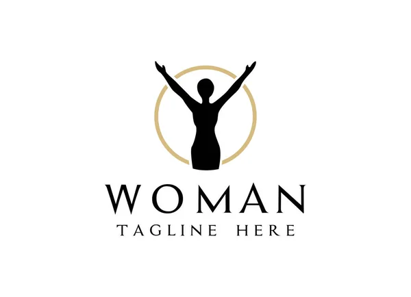 Modèle Logo Étiquette Femme — Image vectorielle