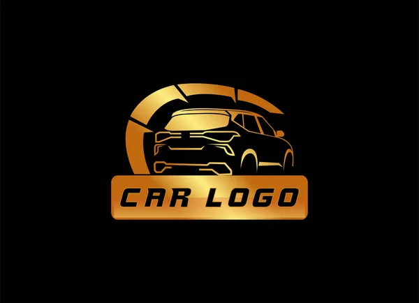 Carro Ouro Auto Modelo Logotipo Automotivo — Vetor de Stock