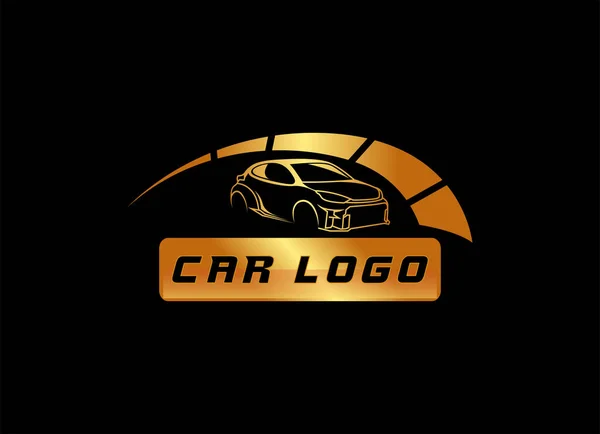 Carro Ouro Auto Modelo Logotipo Automotivo — Vetor de Stock