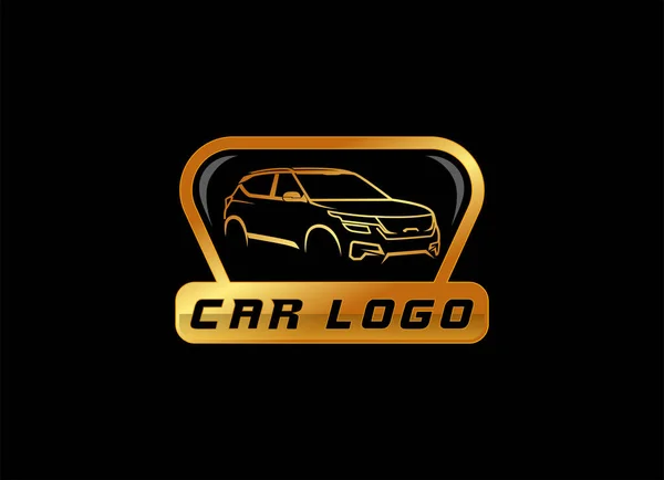 Carro Ouro Auto Modelo Logotipo Automotivo — Vetor de Stock