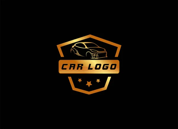 Carro Ouro Auto Modelo Logotipo Automotivo — Vetor de Stock